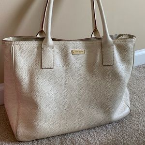 Cream leather Kate Spade tote purse